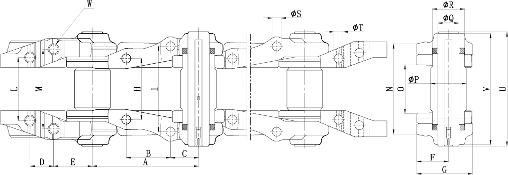 Bulldozer track chain CAD