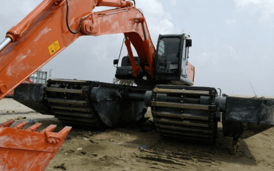 Amphibious Excavator Pontoon Undercarriage